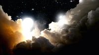 Celestial Harmony: The Dance of Light and Clouds in the Night Sky