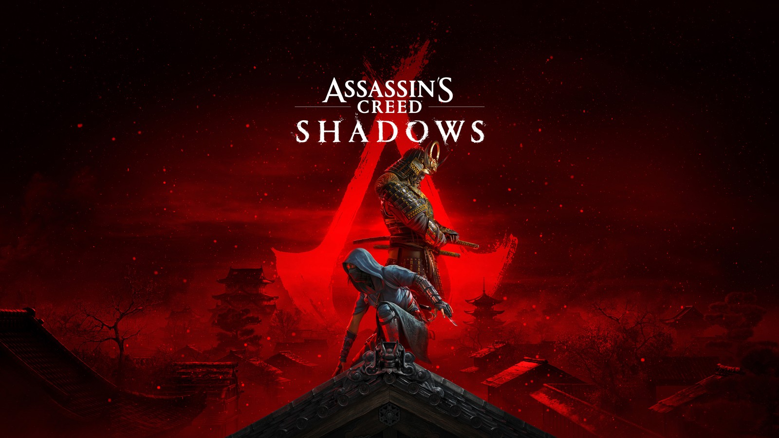 A capa de assassin's shadow of shadows (assassins creed shadows, arte de jogo, 8k, naoe, yasuke)