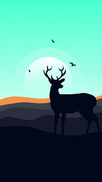 deer, reindeer, elk, natural environment, art wallpaper