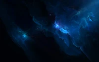 Electric Blue Nebula: A Cosmic Dance of Light and Darkness