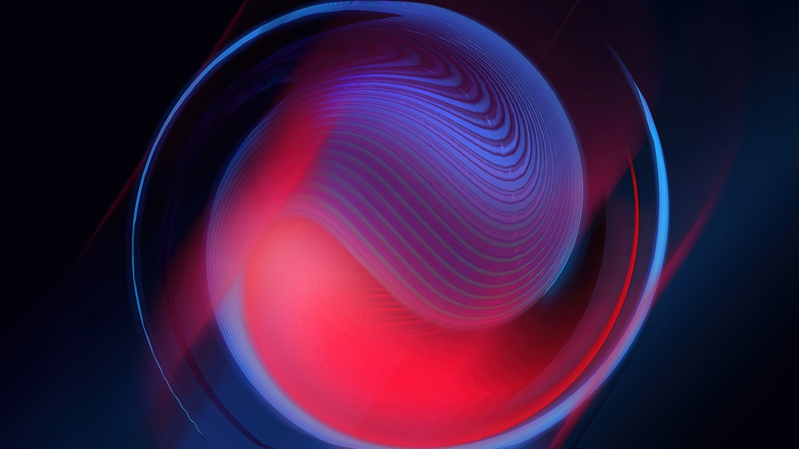 A close up of a red and blue object with a blurry background (abstract, red, dark, background)