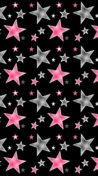 and grey, pink, stars