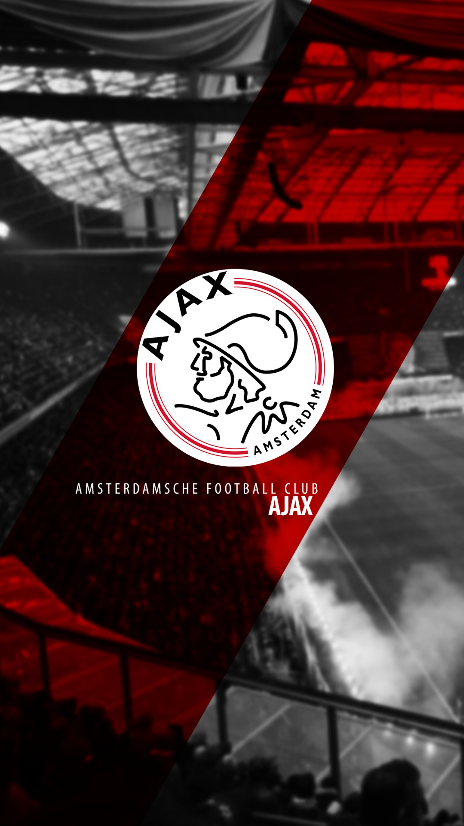 Un gros plan d'un terrain de football avec un fond rouge et blanc (afca, ajax, amsterdam, football)