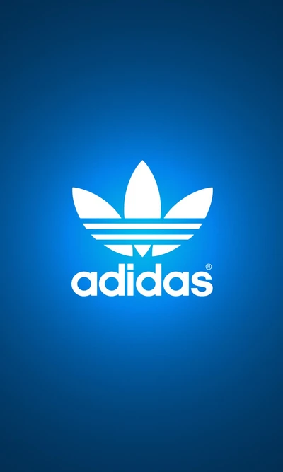 Logotipo Original de Adidas sobre fondo azul