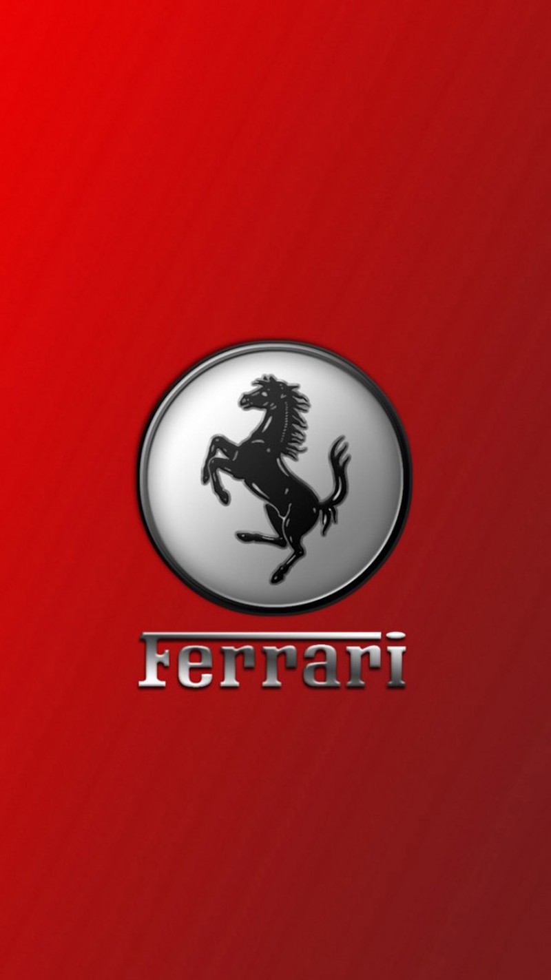 Крупный план логотипа ferrari на красном фоне (красный)