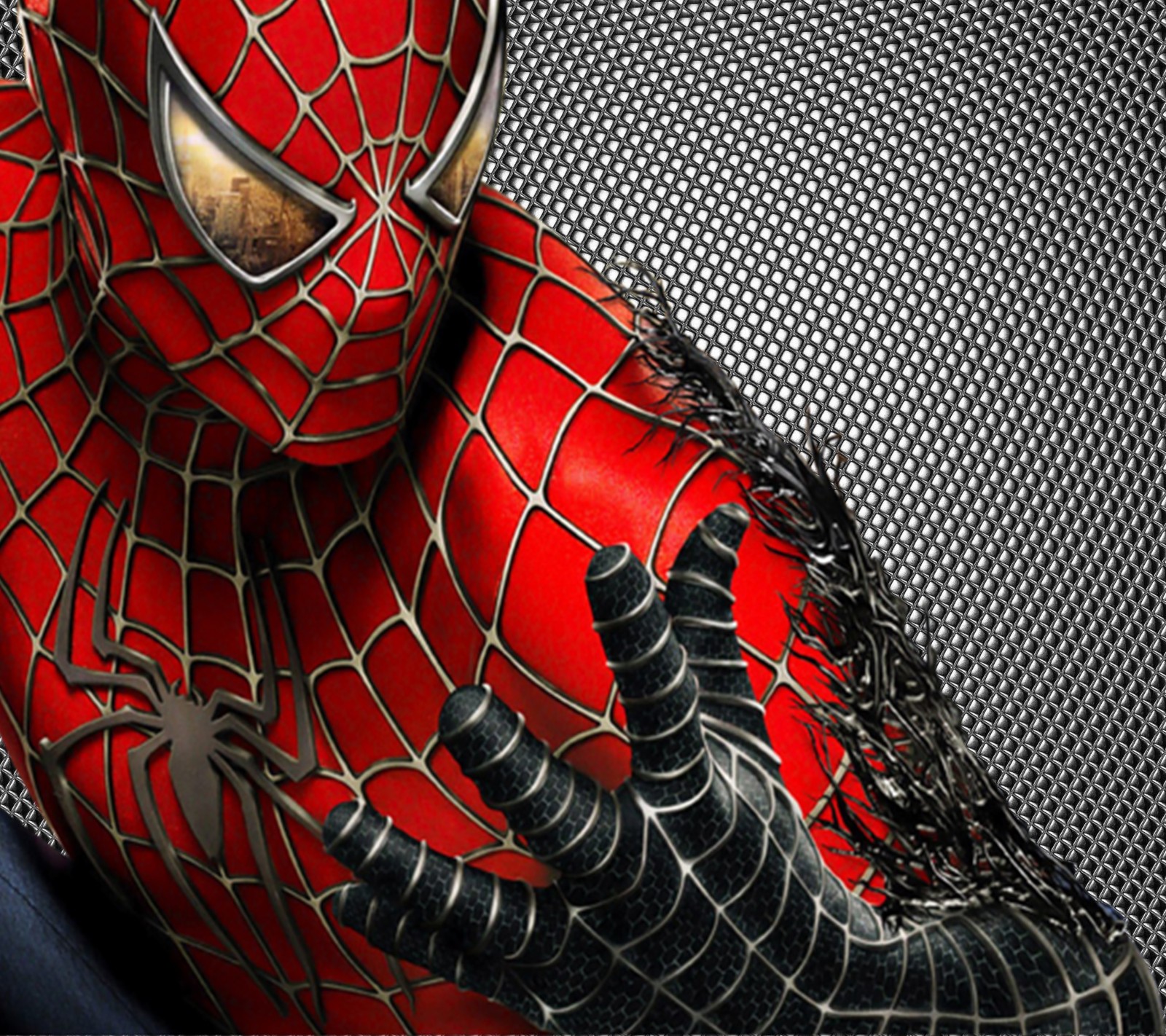 Spider-man dans un costume rouge avec un masque noir (logo, spiderman)