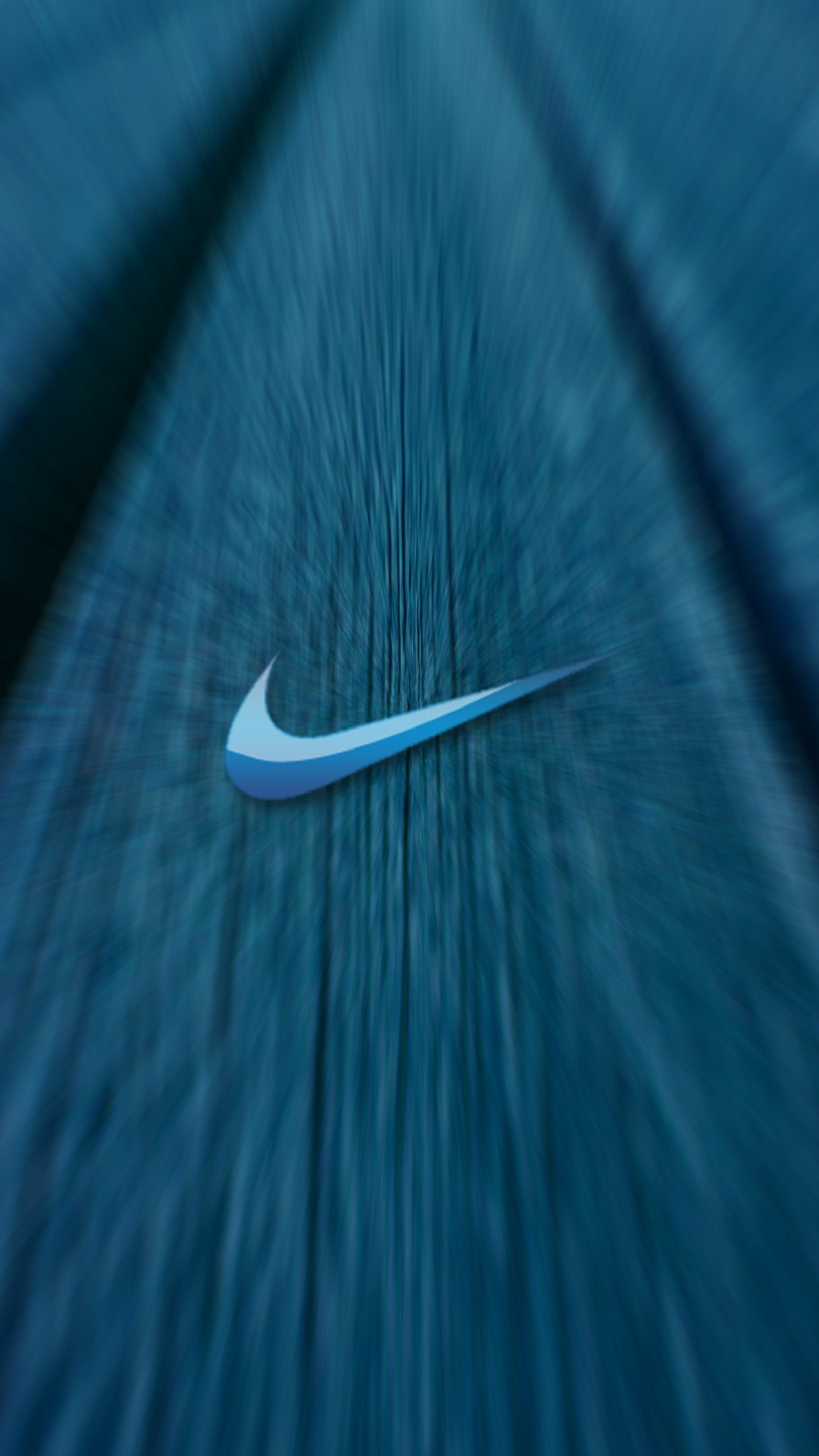 Logo de nike en una superficie azul con un fondo borroso (logotipo, nike)