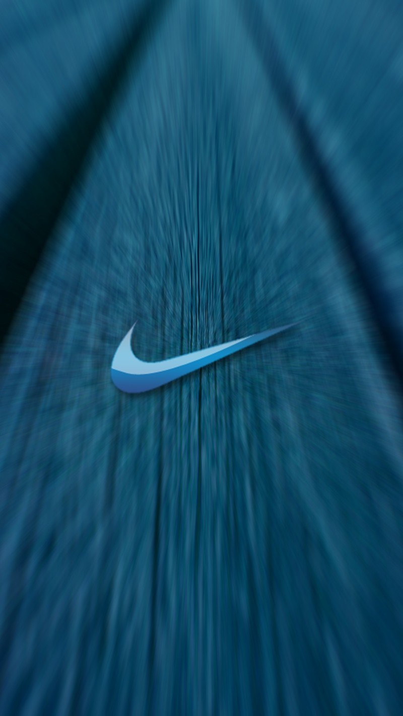 Логотип nike на синей поверхности с размытым фоном (логотип, nike)