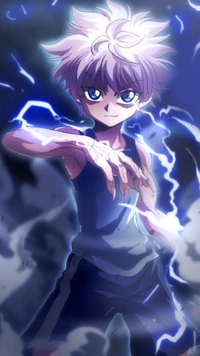 Killua Zoldyck Unleashing His Lightning Power