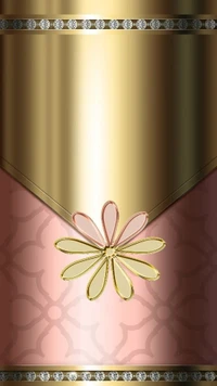 Elegantes pink und gold Design mit einem zarten Blumenmuster.