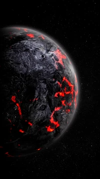 Volcanic Planet Emerging from Darkness in the Vast Universe