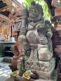 Bali Temple Stone Carving of a Guardian Statue