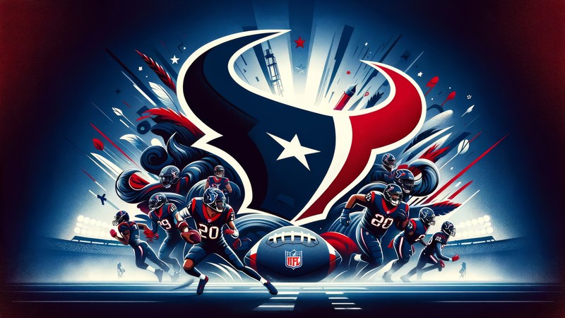 Фотография футбольной команды, бегущей с мячом (хьюстон тексанс, houston texans, команда нфл, суперкубок, super bowl)