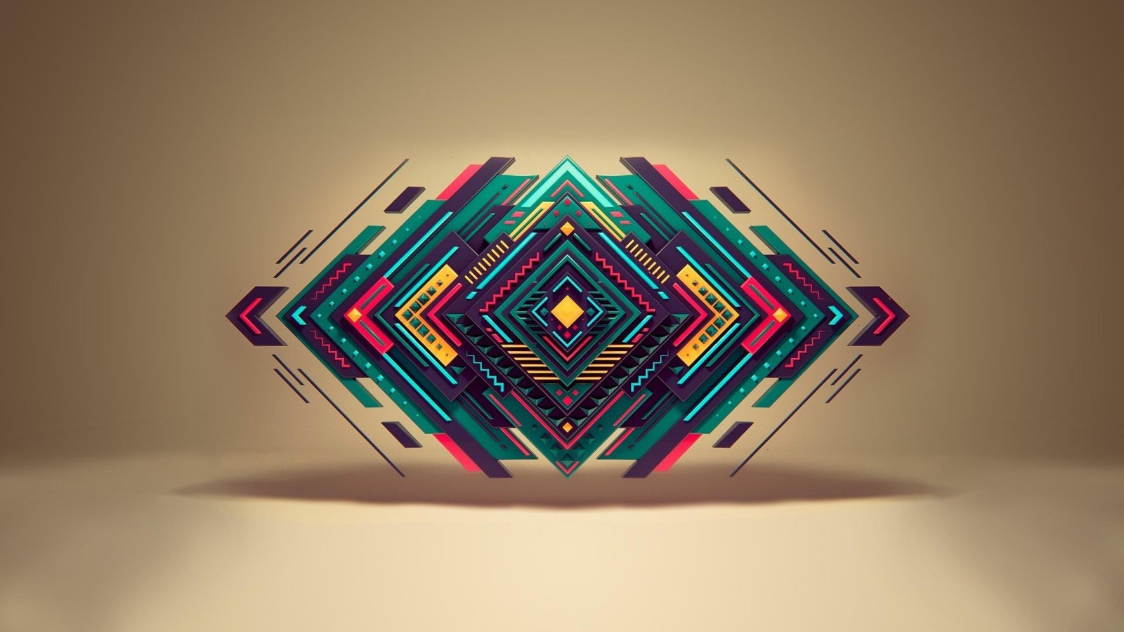 A colorful geometric design with a lot of lines and shapes (design, graphic design, symmetry, graphics, abstract art)