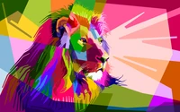 le lion, art, art pop, conception graphique, illustration