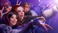 Personagens de Overwatch 2 celebrando juntos