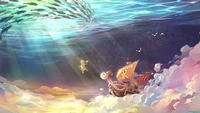 going merry, one piece, anime wallpaper