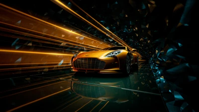 Aston Martin One-77: Удивительный гиперкар в футуристической неоновой среде