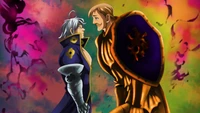 Confrontation of Escanor and Estarossa from Nanatsu no Taizai