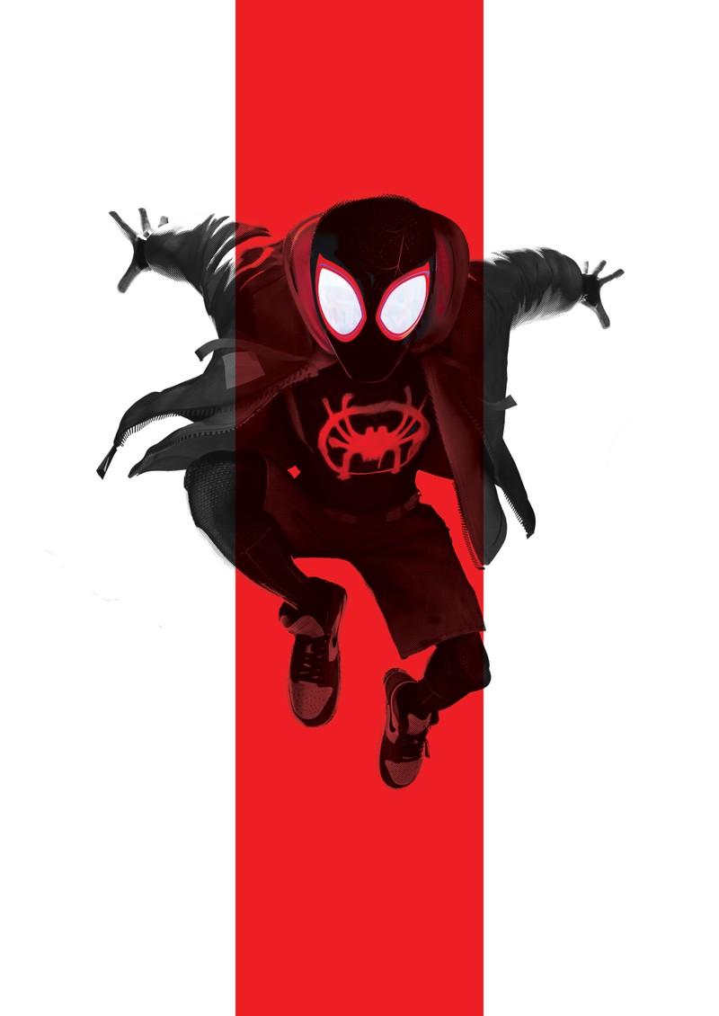 Человек-паук в мультфильме "в паутине" 1 (майлз моралес, miles morales, spider man, произведение искусства, цифровое искусство)