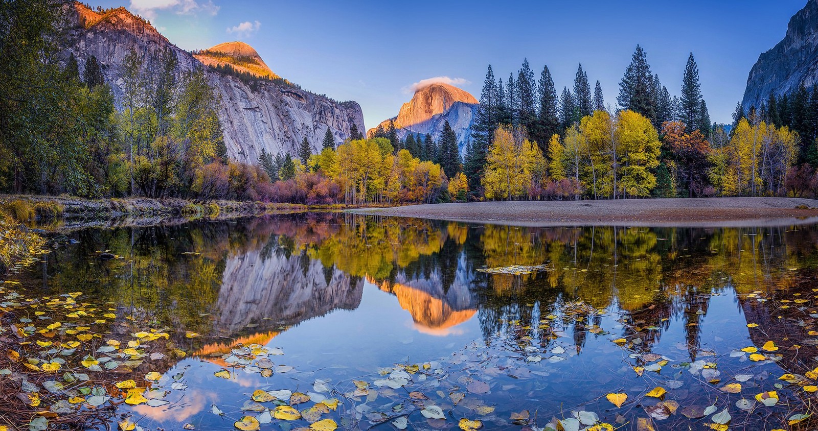 autumn, reflection, nature, mountain, wilderness wallpaper