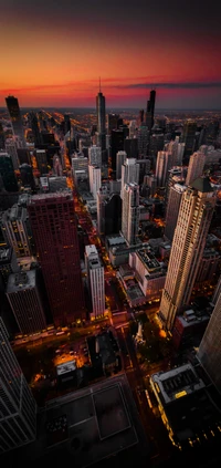 chicago, affiche, spotify, gratte ciel, bâtiment