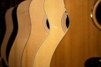 Collection de guitares acoustiques mettant en valeur de belles courbes en bois