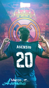 Marco Asensio Celebrating with Real Madrid Jersey