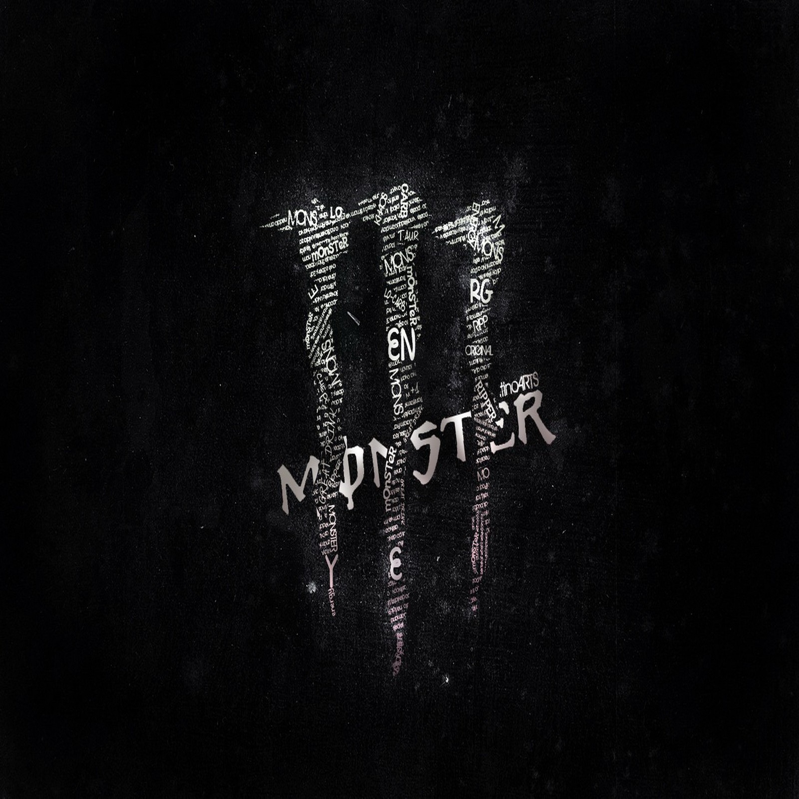 black white, monsters logo abstract wallpaper