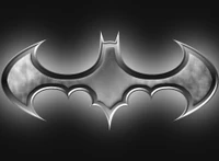 Logo abstrait de Batman sur un fond sombre