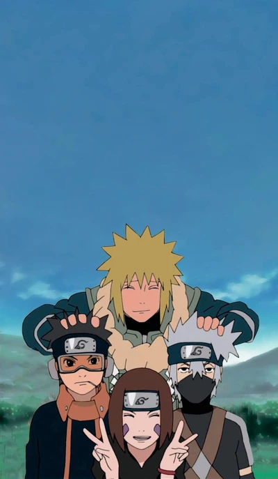 anime, kakashi, minato, naruto, rin