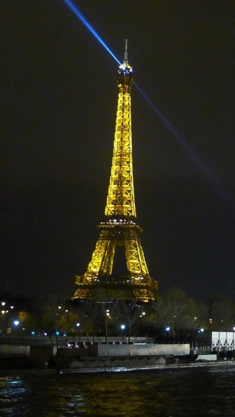 Арафевая вид на эйфелеву башню ночью с реки (свет, ночь, париж, paris, башня)