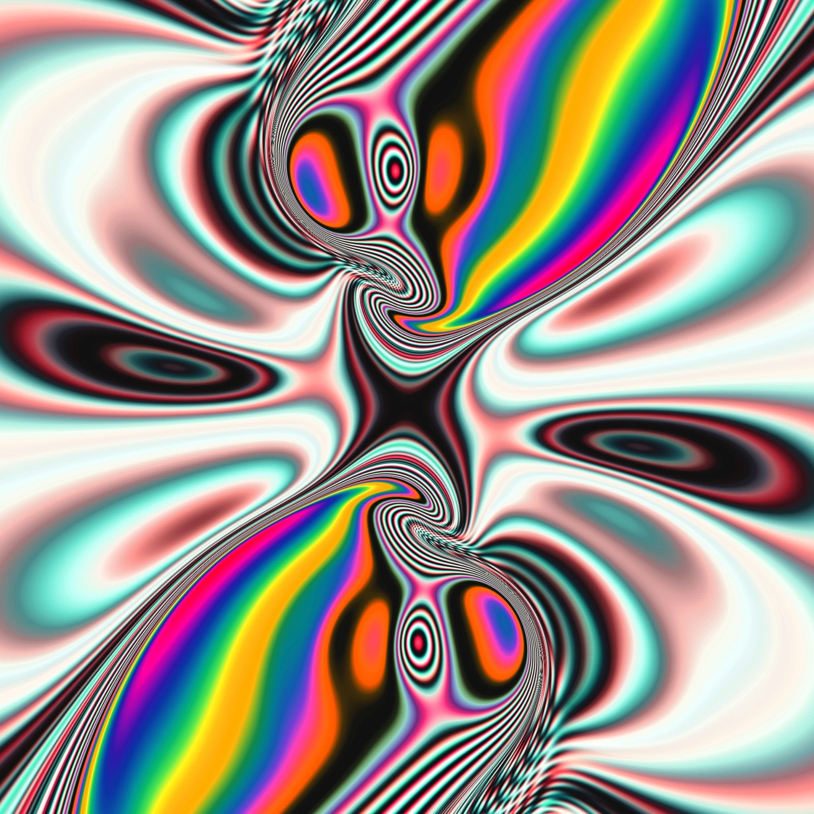 Ein digitales bild eines bunten, wirbelnden hintergrunds mit einem schwarzen hintergrund (digital, illusion, illusionen, bilder, bild)