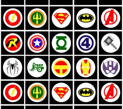 Icons of Superhero Legacy: A Collection of DC and Marvel Emblems