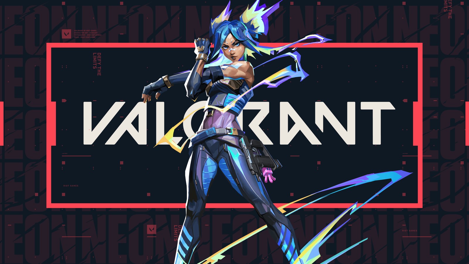 neon, valorant, video game wallpaper