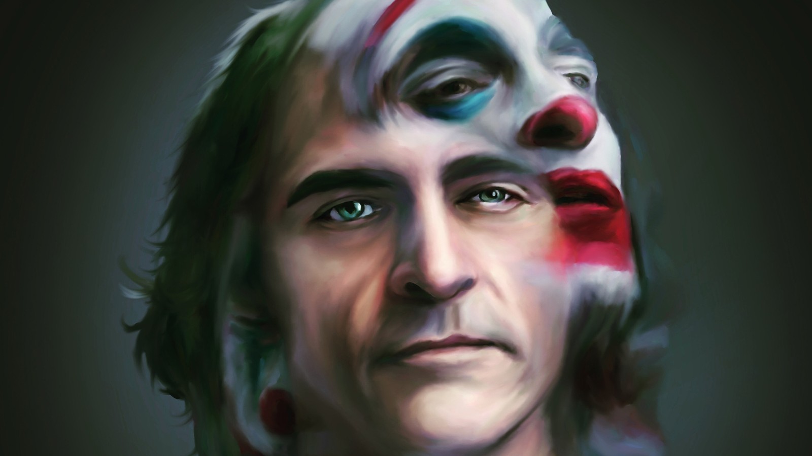 Um close de um homem com maquiagem de palhaço no rosto (joker 2019, filme, coringa, joker, joaquin phoenix)