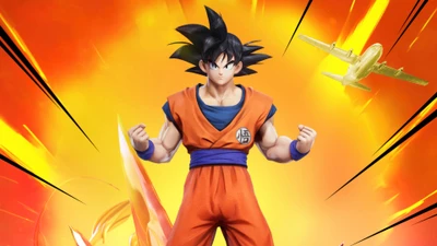 Goku en acción: Una fusión de anime y poder de juego