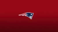 Logo der New England Patriots auf rotem Hintergrund | 4K Hintergrundbild