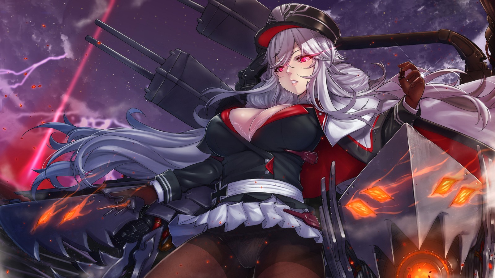 Скачать обои аниме девочки, азур лейн, azur lane, видеоигра, граф цеппелин