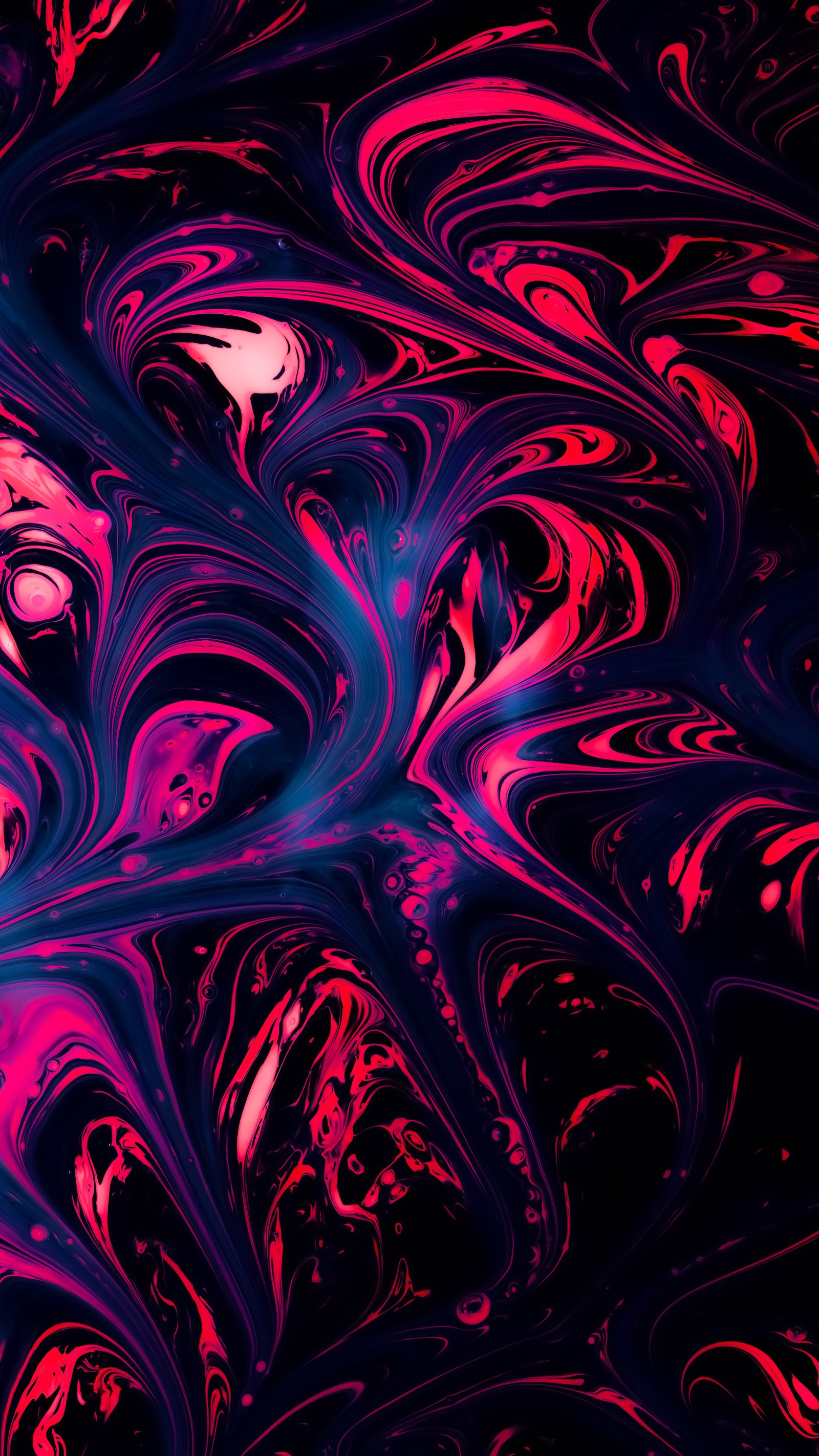 A close up of a colorful abstract painting with a black background (water, purple, art, pink, painting)