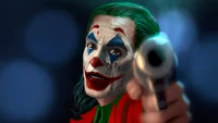 Joker Aiming a Gun: A Haunting Moment from the 2019 Film