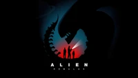 alien romulus, poster, 8k, black background, 2024 movies wallpaper