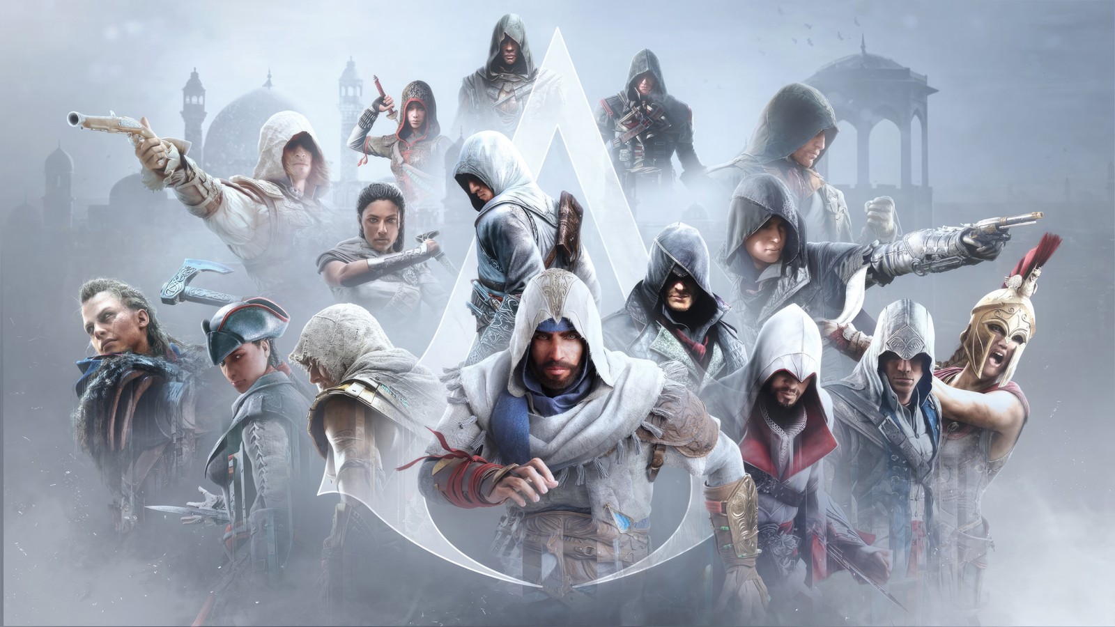 Téléchargez le fond d'écran assassins creed, art de jeu, personnages, maîtres, guerriers