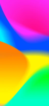 Vibrant Abstract Flow: A Colorful Harmony of Orange, Azure, and Magenta