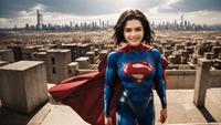 Supergirl: Empowering Heroine Against an Urban Skyline