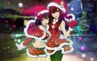 Mayuri Shiina e Kurisu Makise celebram o Natal em trajes festivos