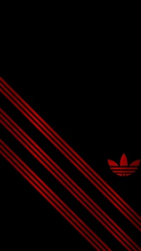 Adidas schwarzer Hintergrund mit roten Streifen und Logo