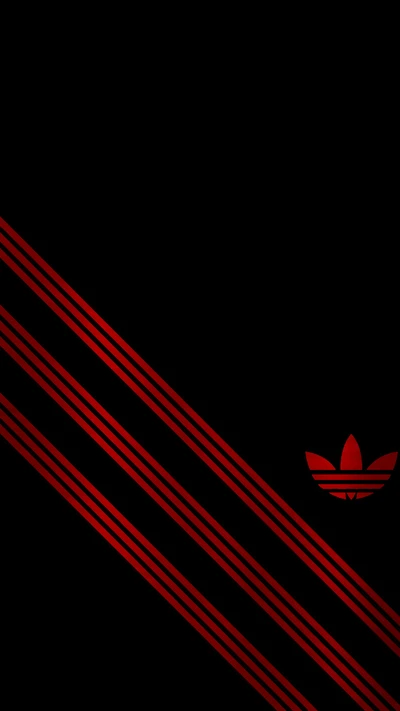 Adidas fundo preto com listras vermelhas e logotipo