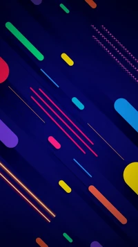 Vibrant Abstract Lines and Shapes on a Dark Background