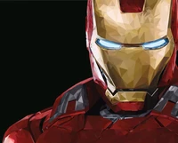 Polyedrisches Porträt von Iron Man aus Marvel